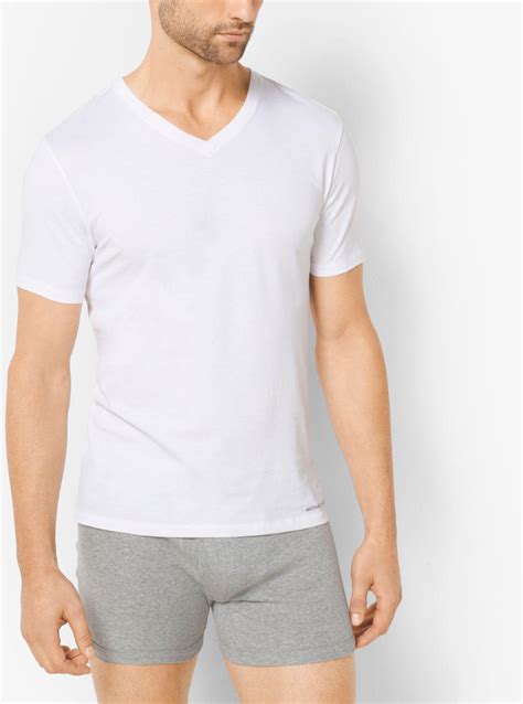 michael kors cotton v neck t shirt 3 pack|v neck cotton t shirt.